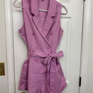 Elegant Mauve Double-Breasted Jumpsuit